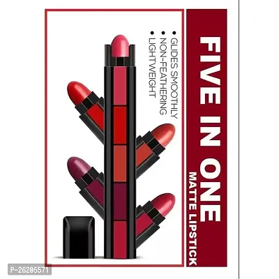 Fab 5 5-in-1 Lipstick 7.5gm| Five Shades In One| Long Lasting, Matte Finish| Non Drying Formula with Intense Color Payoff| Compact  Easy to Use-thumb0