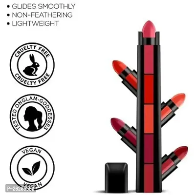 Fab 5 5-in-1 Lipstick 7.5gm| Five Shades In One| Long Lasting, Matte Finish| Non Drying Formula with Intense Color Payoff| Compact  Easy to Use-thumb0