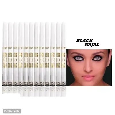 ASD Eye Care Kajal With Sketch Pen Eye Liner,Black, Set Of 12,Matte Finish