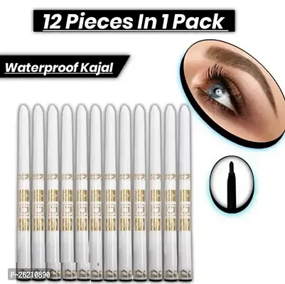 ASD Eye Care Kajal With Sketch Pen Eye Liner,Black, Set Of 12,Matte Finish-thumb0