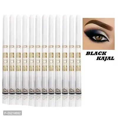 ASD Eye Care Kajal With Sketch Pen Eye Liner,Black, Set Of 12,Matte Finish-thumb0