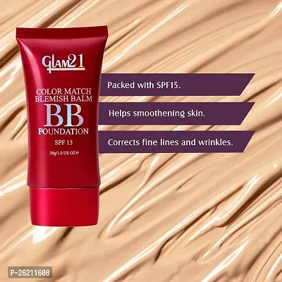 G 21 Color Match BB Foundation SPF15 I Dual Purpose of Foundation  Sunscreen Blemish-free Glow | Non-cakey Daily Use | Non-greasy  Lightweight | Long-lasting Radiant Makeover| 30gm - 04 Medium Beige-thumb0