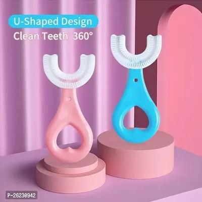 U Shaped Toothbrush for Kids, Food Grade Soft Silic