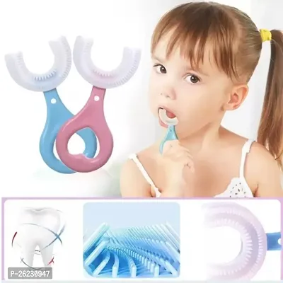 U Shaped Toothbrush for Kids, Food Grade Soft Silic