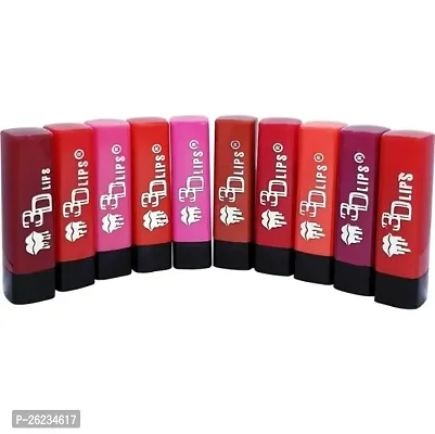 Professional Beauty Color Sensational Pocket Mini Lipsticks Set - 10Pcs Long Lasting, Waterproof Matte Finish Lipstick Combo.-thumb0