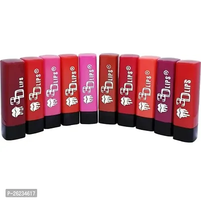 Professional Beauty Color Sensational Pocket Mini Lipsticks Set - 10Pcs Long Lasting, Waterproof Matte Finish Lipstick Combo.