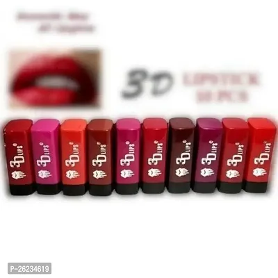 Professional Beauty Color Sensational Pocket Mini Lipsticks Set - 10Pcs Long Lasting, Waterproof Matte Finish Lipstick Combo.