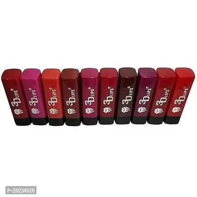 Professional Beauty Color Sensational Pocket Mini Lipsticks Set - 10Pcs Long Lasting, Waterproof Matte Finish Lipstick Combo.-thumb0