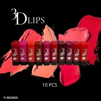 Professional Beauty Color Sensational Pocket Mini Lipsticks Set - 10Pcs Long Lasting, Waterproof Matte Finish Lipstick Combo.