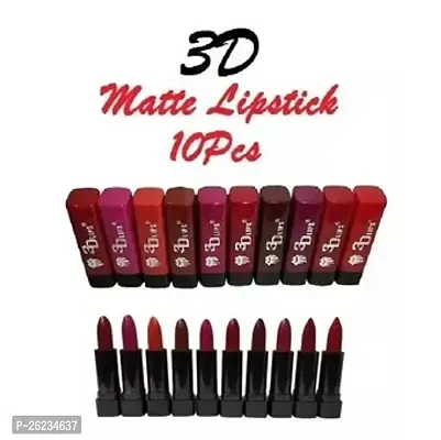 Professional Beauty Color Sensational Pocket Mini Lipsticks Set - 10Pcs Long Lasting, Waterproof Matte Finish Lipstick Combo.-thumb0