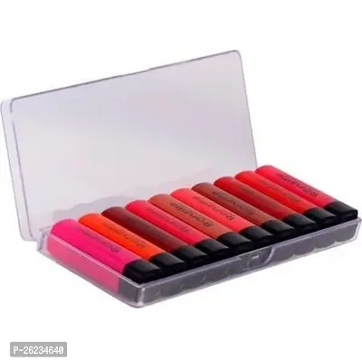 Professional Beauty Color Sensational Pocket Mini Lipsticks Set - 10Pcs Long Lasting, Waterproof Matte Finish Lipstick Combo.
