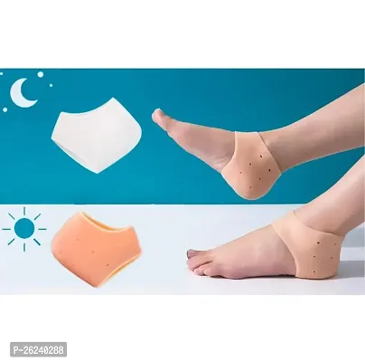 Anti Heel Silicone Heel Anti Crack Vented Moisturizing Silicone Gel Heel Socks for Swelling, Pain Relief, Foot Care Ankle Support Pad Silicon Heel Pad For Men Women (2 Pair Anti heel)