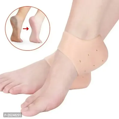 Anti Heel Silicone Heel Anti Crack Vented Moisturizing Silicone Gel Heel Socks for Swelling, Pain Relief, Foot Care Ankle Support Pad Silicon Heel Pad For Men Women (2 Pair Anti heel)