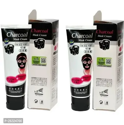 Charcoal Peel Off Mask for Men  Women | Removes Blackheads and Whiteheads | Active Cooling Effect | Deep Skin Purifying Cleansing (pack of 2)-thumb0