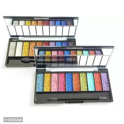 Glitter Eyeshadow Palette, 10 Colors Sparkle Shimmer Eye Shadow Highly Pigmented Long Lasting Makeup Palette