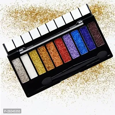 Glitter Eyeshadow Palette, 10 Colors Sparkle Shimmer Eye Shadow Highly Pigmented Long Lasting Makeup Palette-thumb0