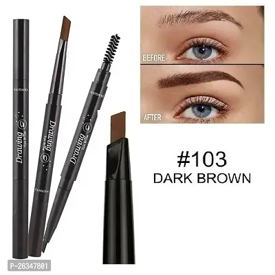 EyeBrow Pencil | Brown EyeBrow Pencil | Smudge Proof, Water Resistant | Vegan, Intense Look Smooth Application | Vitamin E And Argon Oil Formula Stimulates Hair Growth | Long Lasting| Built in spoolie-thumb0