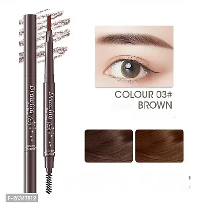 EyeBrow Pencil | Brown EyeBrow Pencil | Smudge Proof, Water Resistant | Vegan, Intense Look Smooth Application | Vitamin E And Argon Oil Formula Stimulates Hair Growth | Long Lasting| Built in spoolie