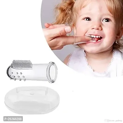 Silicone Baby Finger Toothbrush, Great for Massaging  Cleaning Gums, BPA-Free, Travel-Friendly Oral Care, Use Soft Brush For Kids  New Born Baby, Kids Finger Toothbrushe-thumb0