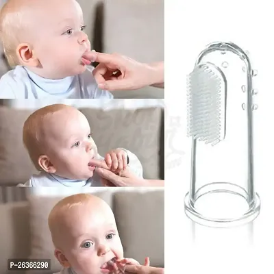 Silicone Baby Finger Toothbrush, Great for Massaging  Cleaning Gums, BPA-Free, Travel-Friendly Oral Care, Use Soft Brush For Kids  New Born Baby, Kids Finger Toothbrushe-thumb0