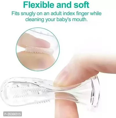 Silicone Baby Finger Toothbrush, Great for Massaging  Cleaning Gums, BPA-Free, Travel-Friendly Oral Care, Use Soft Brush For Kids  New Born Baby, Kids Finger Toothbrushe-thumb0