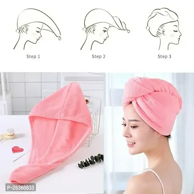 Hair Towel Wrap Absorbent Towel Hair-Drying Bathrobe Magic Hair Warp Towel Super Quick-Drying Microfiber 500 GSM Bath Towel Hair Dry Cap Sal-thumb0