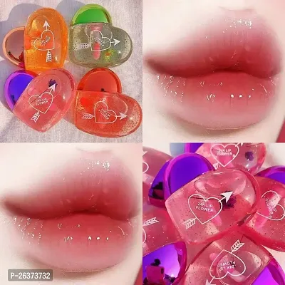 Lip Gloss Tint For Dry And Chapped Lips In Cute Heart-Shaped Packaging Hydrating Lip Gloss for Dry Lips - Multicolour Metallic-Finished Packaging (Pack of 4)-thumb0