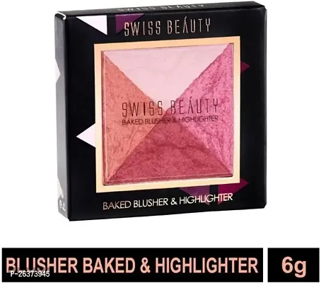 Mini Baked Shimmer Blusher And Highlighter Palette For Face Makeup| Multicolor-4-thumb0