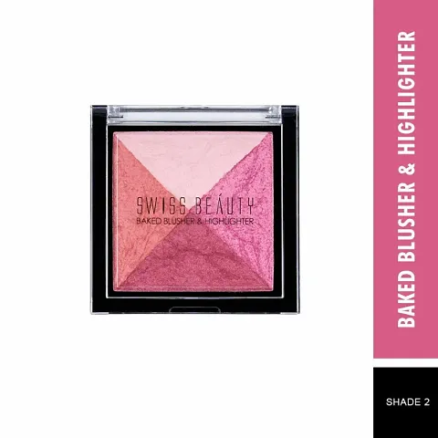 Swiss Beauty 2 Baked Blusher & Highlighter (7g, ColorSet-01)