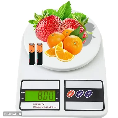 Kitchen Scale Multipurpose Portable Electronic Digital Weighing Scale | Weight Machine With Back light LCD Display | White |10 kg-thumb0