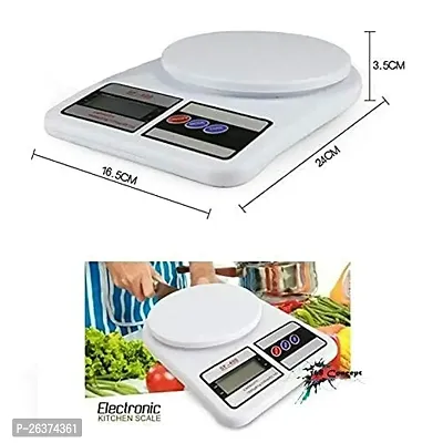 Kitchen Scale Multipurpose Portable Electronic Digital Weighing Scale | Weight Machine With Back light LCD Display | White |10 kg