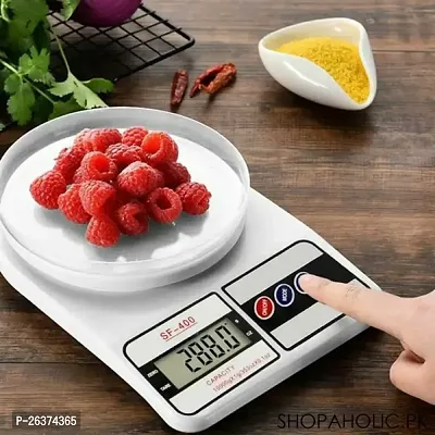 Kitchen Scale Multipurpose Portable Electronic Digital Weighing Scale | Weight Machine With Back light LCD Display | White |10 kg