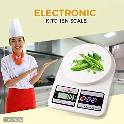 Kitchen Scale Multipurpose Portable Electronic Digital Weighing Scale | Weight Machine With Back light LCD Display | White |10 kg