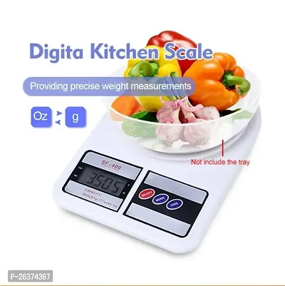 Kitchen Scale Multipurpose Portable Electronic Digital Weighing Scale | Weight Machine With Back light LCD Display | White |10 kg