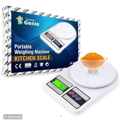 Kitchen Scale Multipurpose Portable Electronic Digital Weighing Scale | Weight Machine With Back light LCD Display | White |10 kg