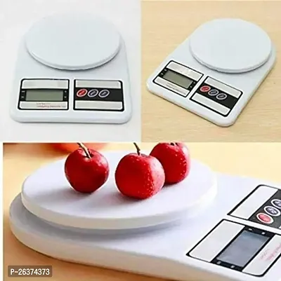 Kitchen Scale Multipurpose Portable Electronic Digital Weighing Scale | Weight Machine With Back light LCD Display | White |10 kg-thumb0