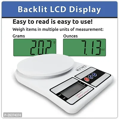 Kitchen Scale Multipurpose Portable Electronic Digital Weighing Scale | Weight Machine With Back light LCD Display | White |10 kg-thumb0