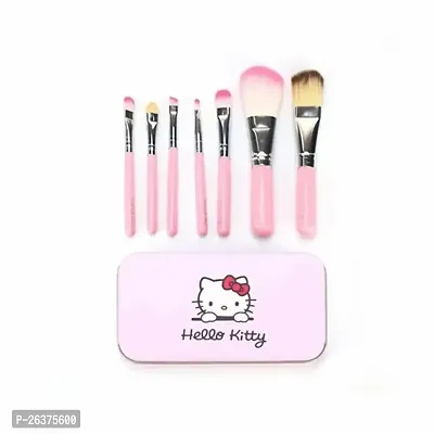 Soft Bristle Makeup Mini Brush Kit- Pink, 7 Pieces