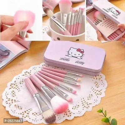 Soft Bristle Makeup Mini Brush Kit- Pink, 7 Pieces