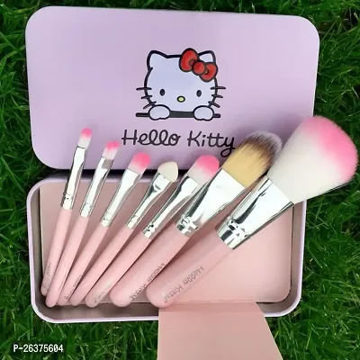 Soft Bristle Makeup Mini Brush Kit- Pink, 7 Pieces-thumb0