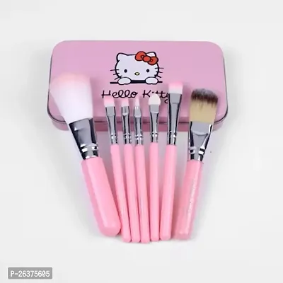 Soft Bristle Makeup Mini Brush Kit- Pink, 7 Pieces