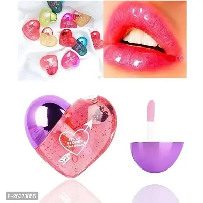 Heart shape Lip Gloss Tint For Dry And Chapped Lips In Cute Heart-Shaped Packaging- Multicolour Metallic-Finished Packaging (Pack of 6)-thumb0