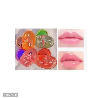 Lip Gloss Tint For Dry And Chapped Lips In Cute Heart-Shaped Packaging Hydrating Lip Gloss for Dry Lips - Multicolour Metallic-Finished Packaging (Pack of 4)-thumb0