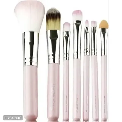 Soft Bristle Makeup Mini Brush Kit- Pink, 7 Pieces