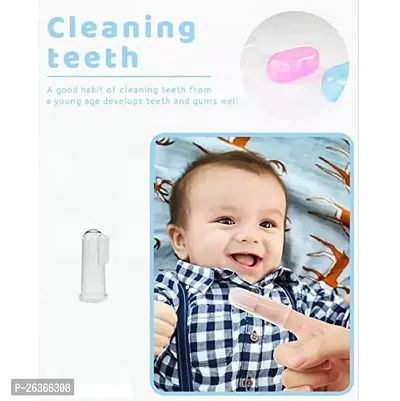 Silicone Baby Finger Toothbrush, Great for Massaging  Cleaning Gums, BPA-Free, Travel-Friendly Oral Care, Use Soft Brush For Kids  New Born Baby, Kids Finger Toothbrushe-thumb0