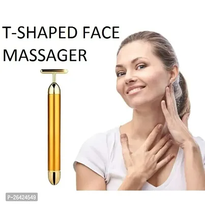 Battery Powered Face Massager, T Shape Brass Head Treatment Bar, 6000 Micro Vibrati-thumb0