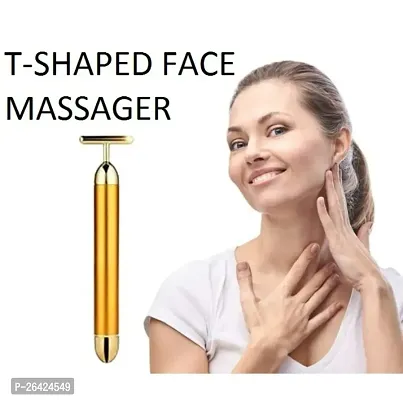 Battery Powered Face Massager, T Shape Brass Head Treatment Bar, 6000 Micro Vibrati