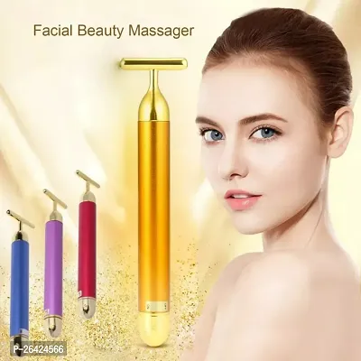 Battery Powered Face Massager, T Shape Brass Head Treatment Bar, 6000 Micro Vibrati