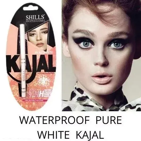 Professional 1Pc Pure White Kohl  Kajal Auto Eye Pencil White