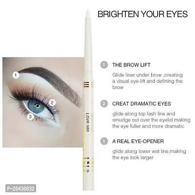 Professional 1Pc Pure White Kohl  Kajal Auto Eye Pencil White-thumb0